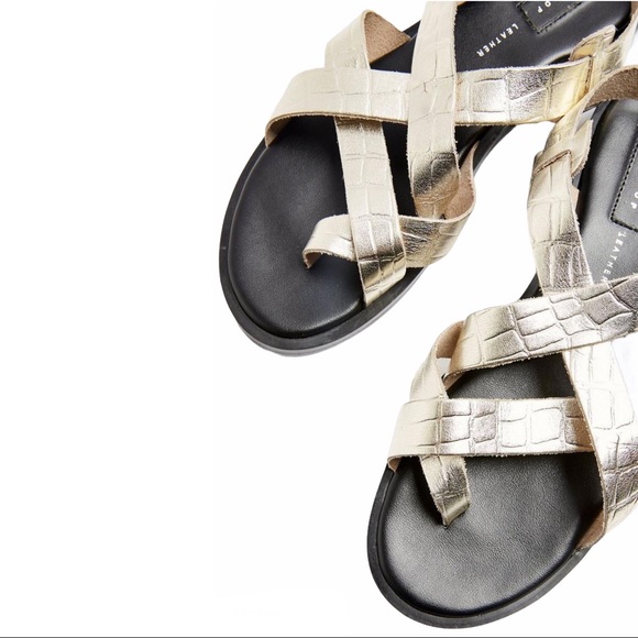 TOPSHOP Paige Sandal Embossed Leather Toe Wrap - Picture 5 of 15